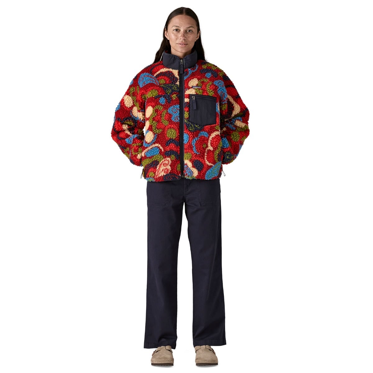 Patagonia Womens Classic Retro-X Jacket - River River/Amanita Red
