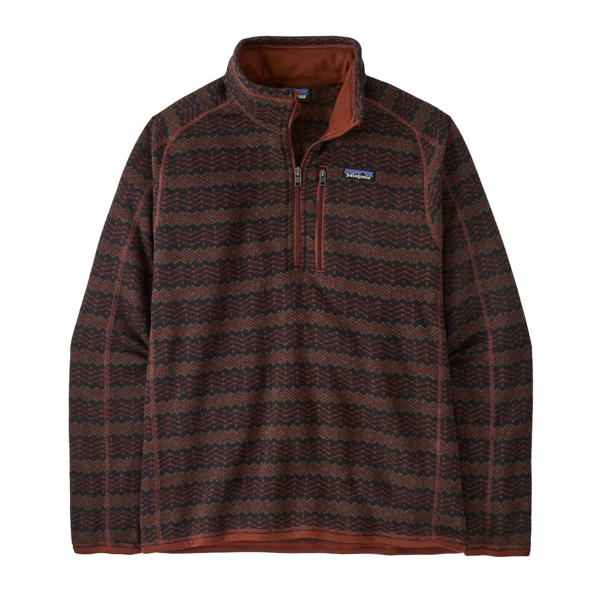 Patagonia Mens Better Sweater 1/4 Zip Fleece in Woven Together: Dried Vanilla