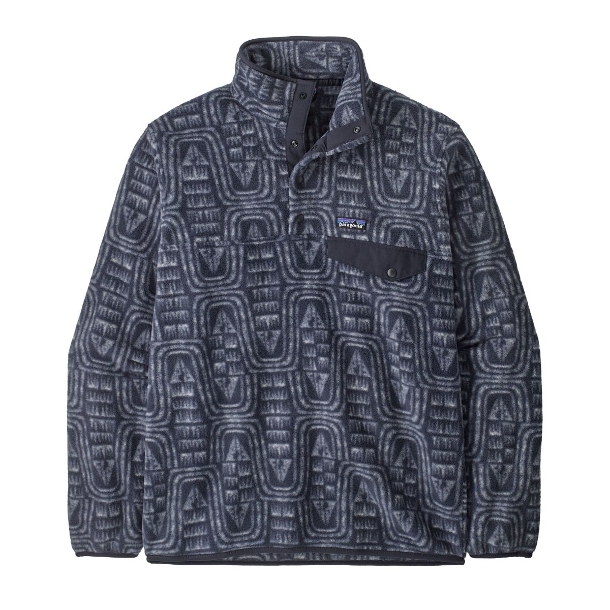 Patagonia Mens LW Synch Snap-T Pullover in Flow: Sunken Blue