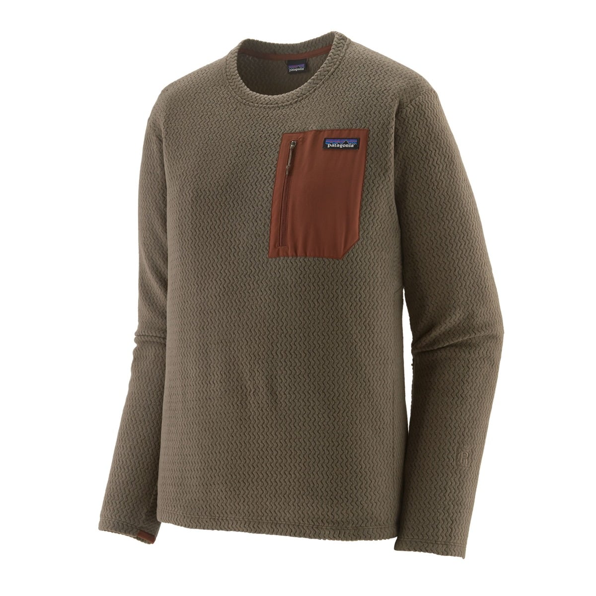 Patagonia Mens R1 Air Crew in Marlow Brown