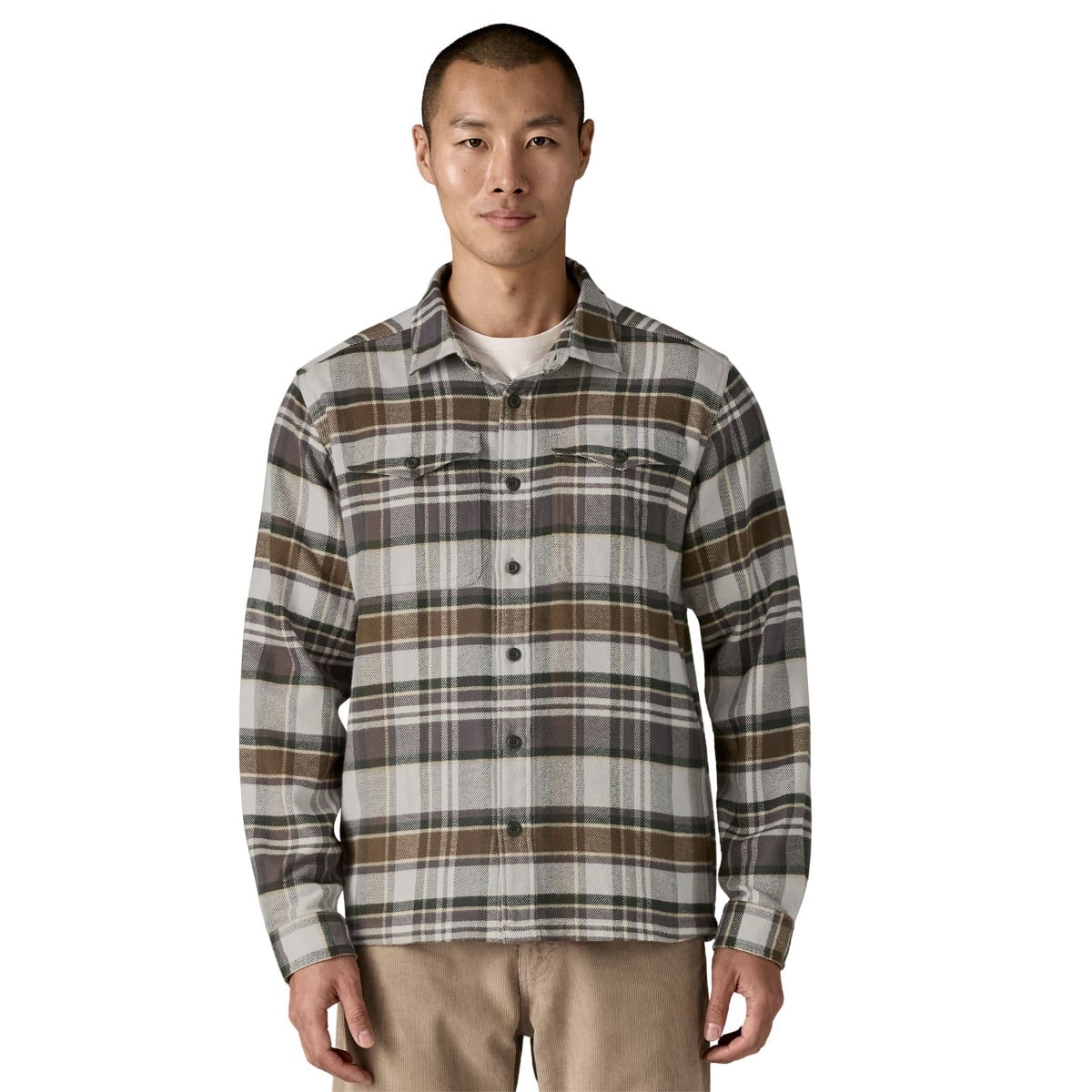 Patagonia Mens Fjord Flannel Shirt - Blizzard: Salt Grey