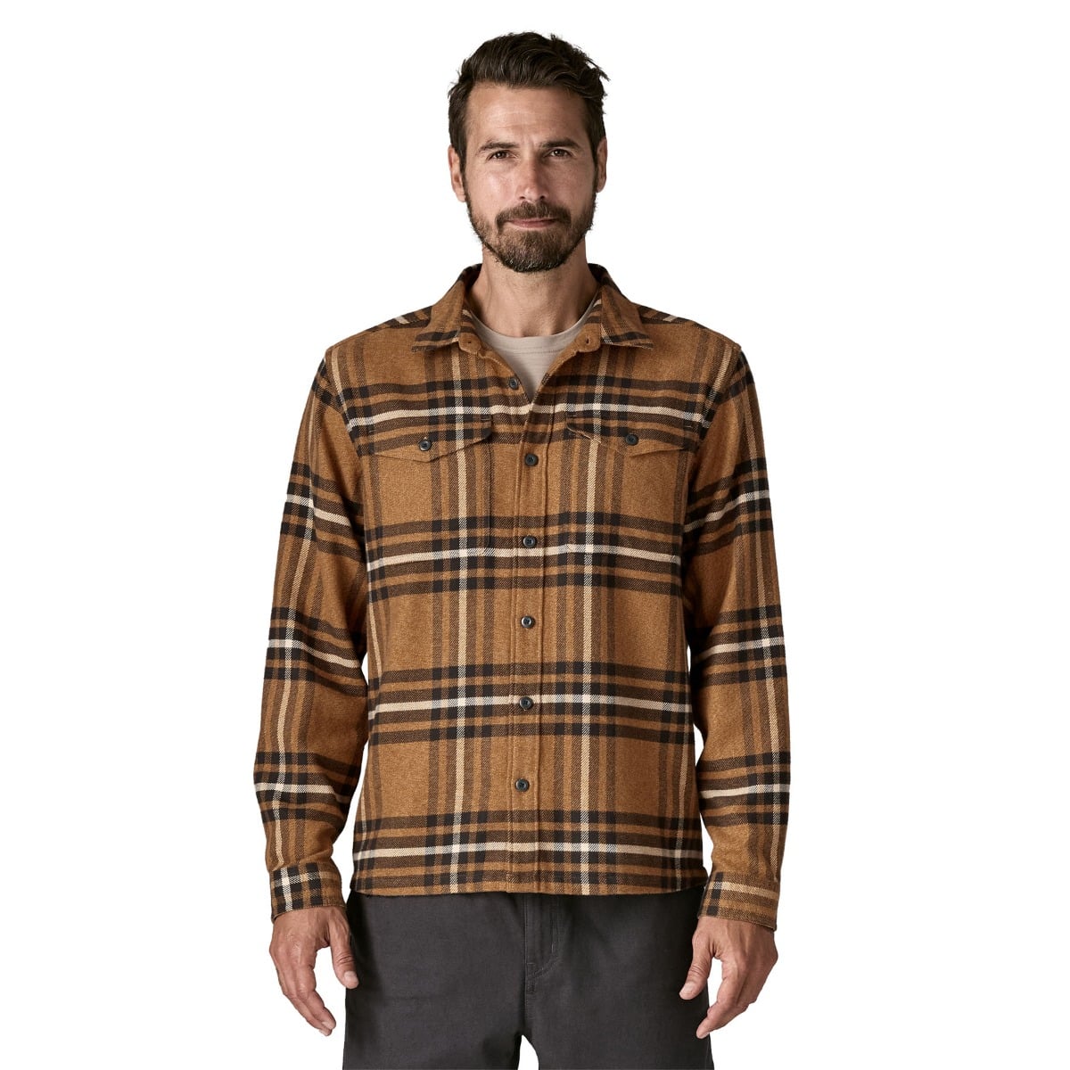 Patagonia Mens Fjord Flannel Shirt - Catch: Deer Brown
