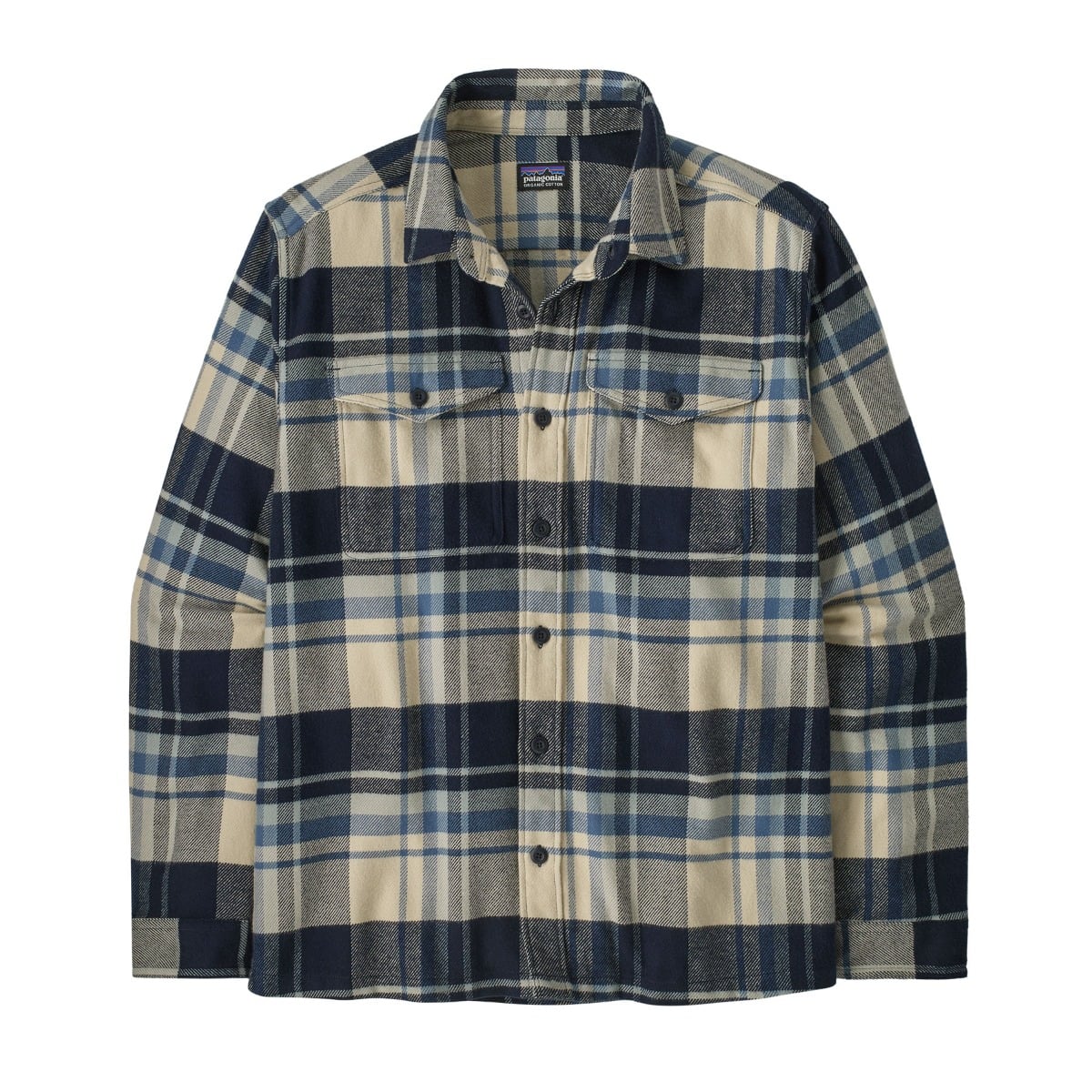Patagonia Men's Fjord Flannel Shirt in Hibernate: Sunken Blue
