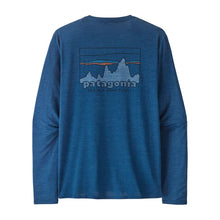 Patagonia Mens L/S Cap Cool Daily Graphic Shirt in '73 Skyline: Clement Blue X-Dye