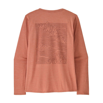 Patagonia Womens L/S Cap Cool Daily Graphic Shirt - Strataspire: Moment Pink X-Dye
