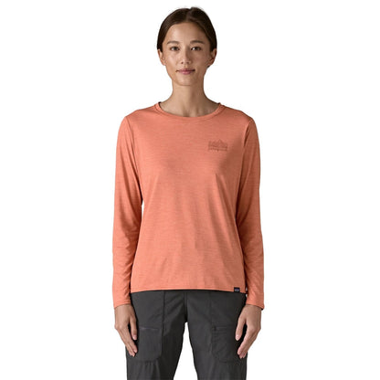 Patagonia Womens L/S Cap Cool Daily Graphic Shirt - Strataspire: Moment Pink X-Dye