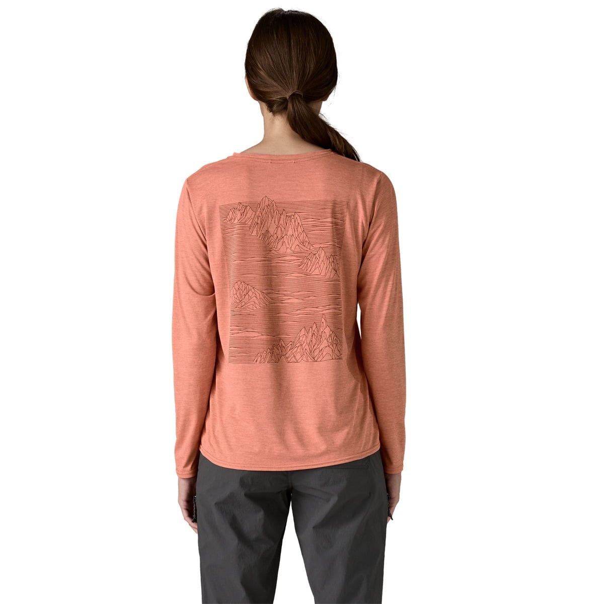 Patagonia Womens L/S Cap Cool Daily Graphic Shirt - Strataspire: Moment Pink X-Dye