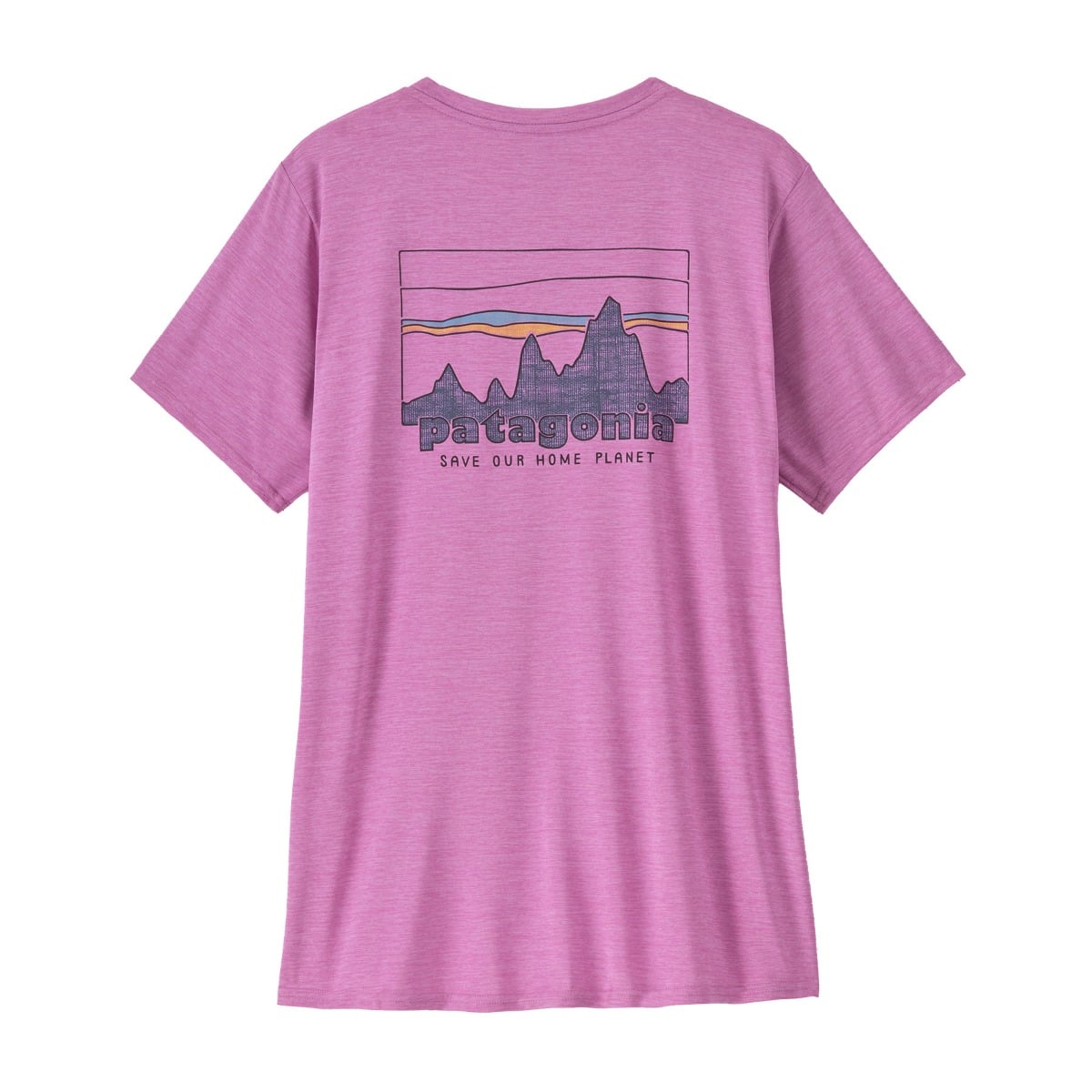 Patagonia Womens Cap Cool Daily Graphic Shirt in '73 Skyline: Brisk Purple X-Dye