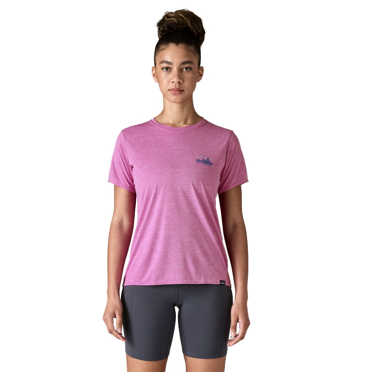 Patagonia Womens Cap Cool Daily Graphic Shirt - '73 Skyline: Brisk Purple X-Dye