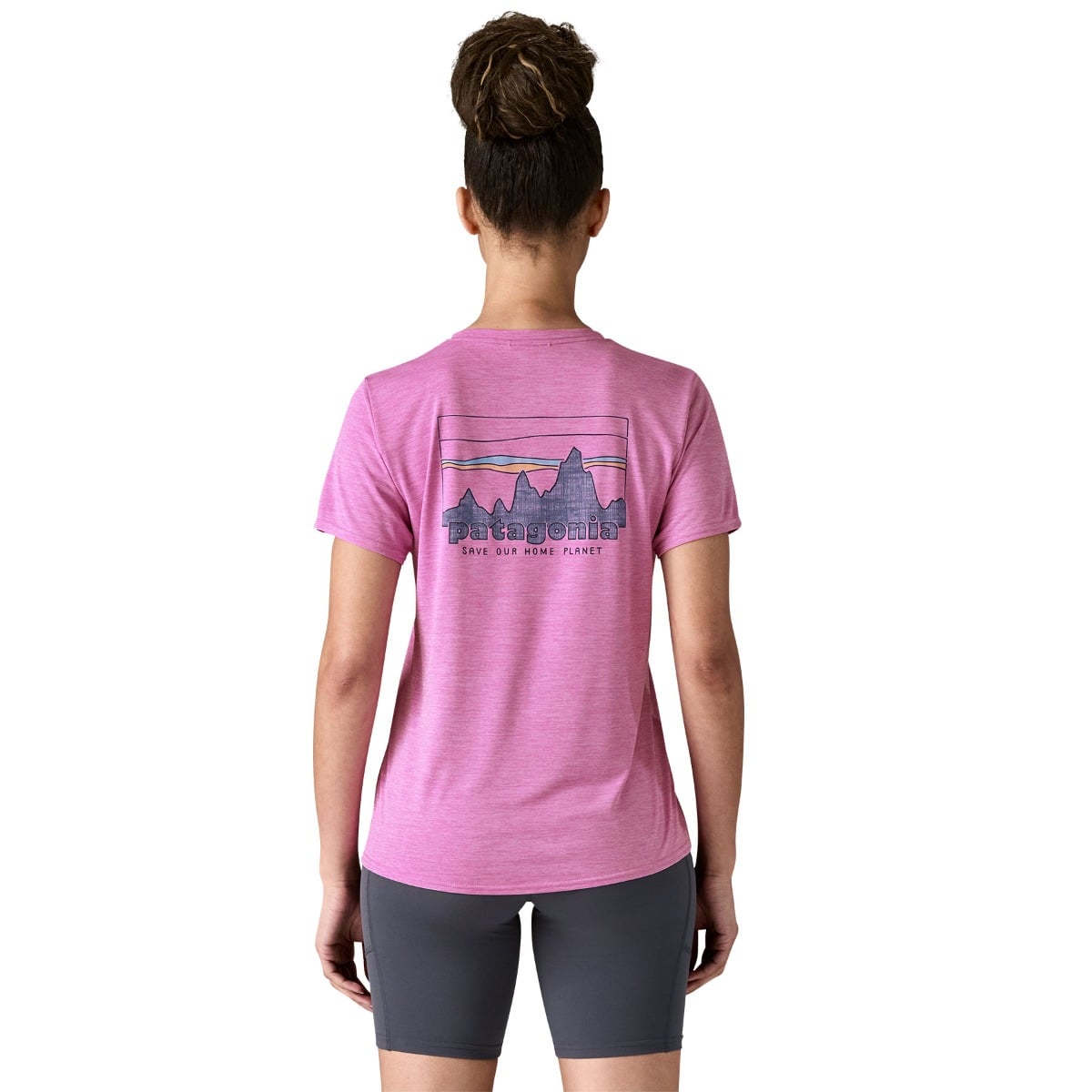 Patagonia Womens Cap Cool Daily Graphic Shirt - '73 Skyline: Brisk Purple X-Dye