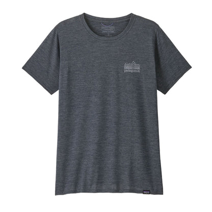 Patagonia Womens Capilene Cool Daily Graphic Shirt - Strataspire: Smolder Blue X-Dye