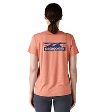Patagonia Womens Cap Cool Daily Graphic Shirt - Boardshort Logo Tones: Moment Pink X-Dye