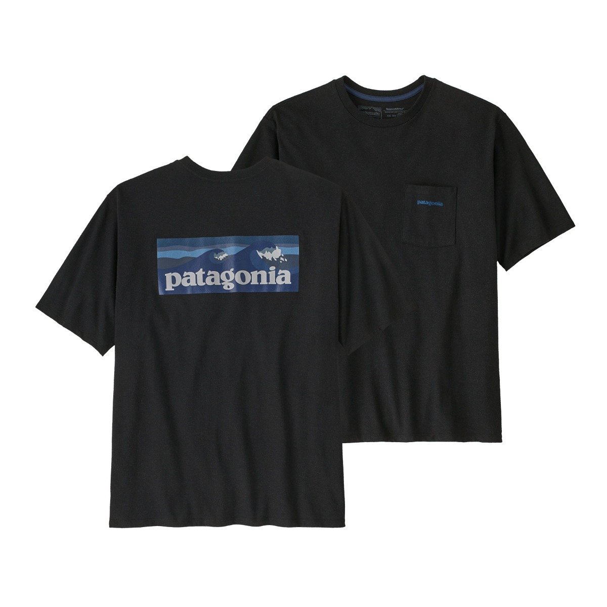 Patagonia Boardshort Logo Mens Pocket Responsibili-Tee - Ink Black