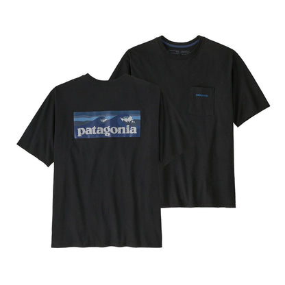 Patagonia Boardshort Logo Mens Pocket Responsibili-Tee - Ink Black