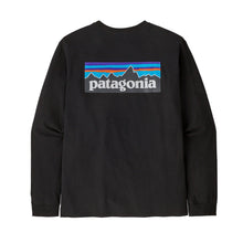 Patagonia Men's Long-Sleeved P-6 Logo Responsibili-Tee in Black