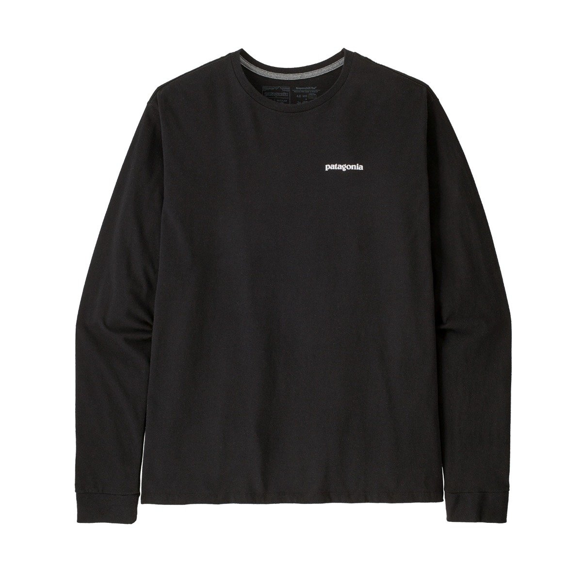 Patagonia Men's Long-Sleeved P-6 Logo Responsibili-Tee - Black