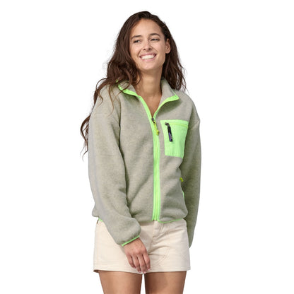 Patagonia Women's Synchilla Fleece Jacket - Oatmeal Heather w/Salamander Green