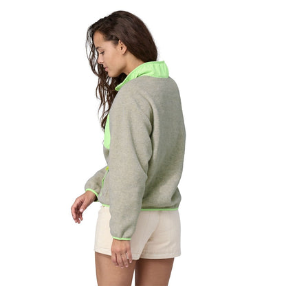 Patagonia Women's Synchilla Fleece Jacket - Oatmeal Heather w/Salamander Green