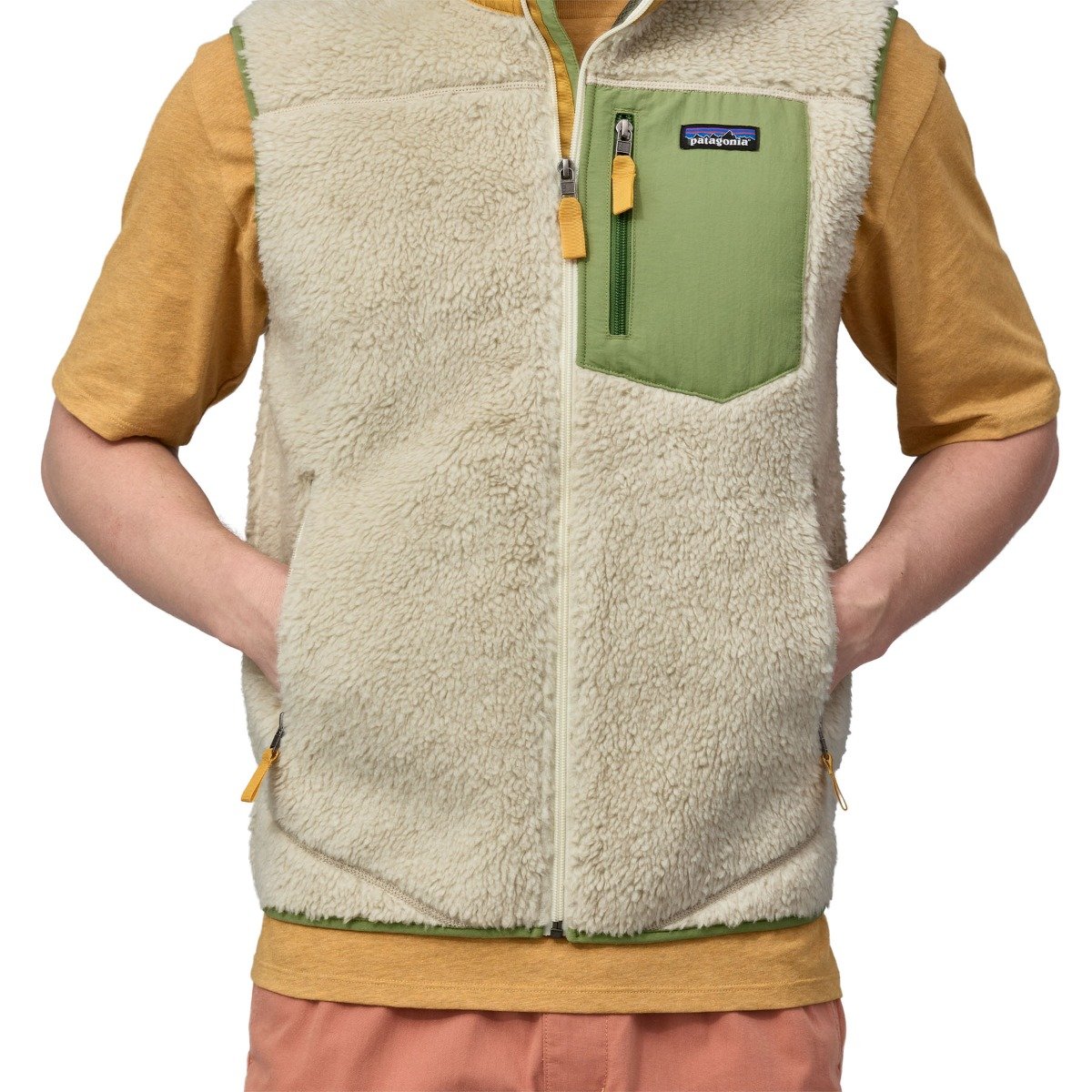 Patagonia Classic Retro-X Men's Fleece Vest - Dark Natural w/Buckhorn Green