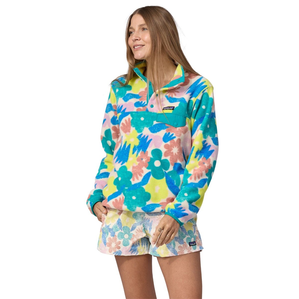 Patagonia Women's LW Synch Snap-T Pullover - Channeling Spring: Natural