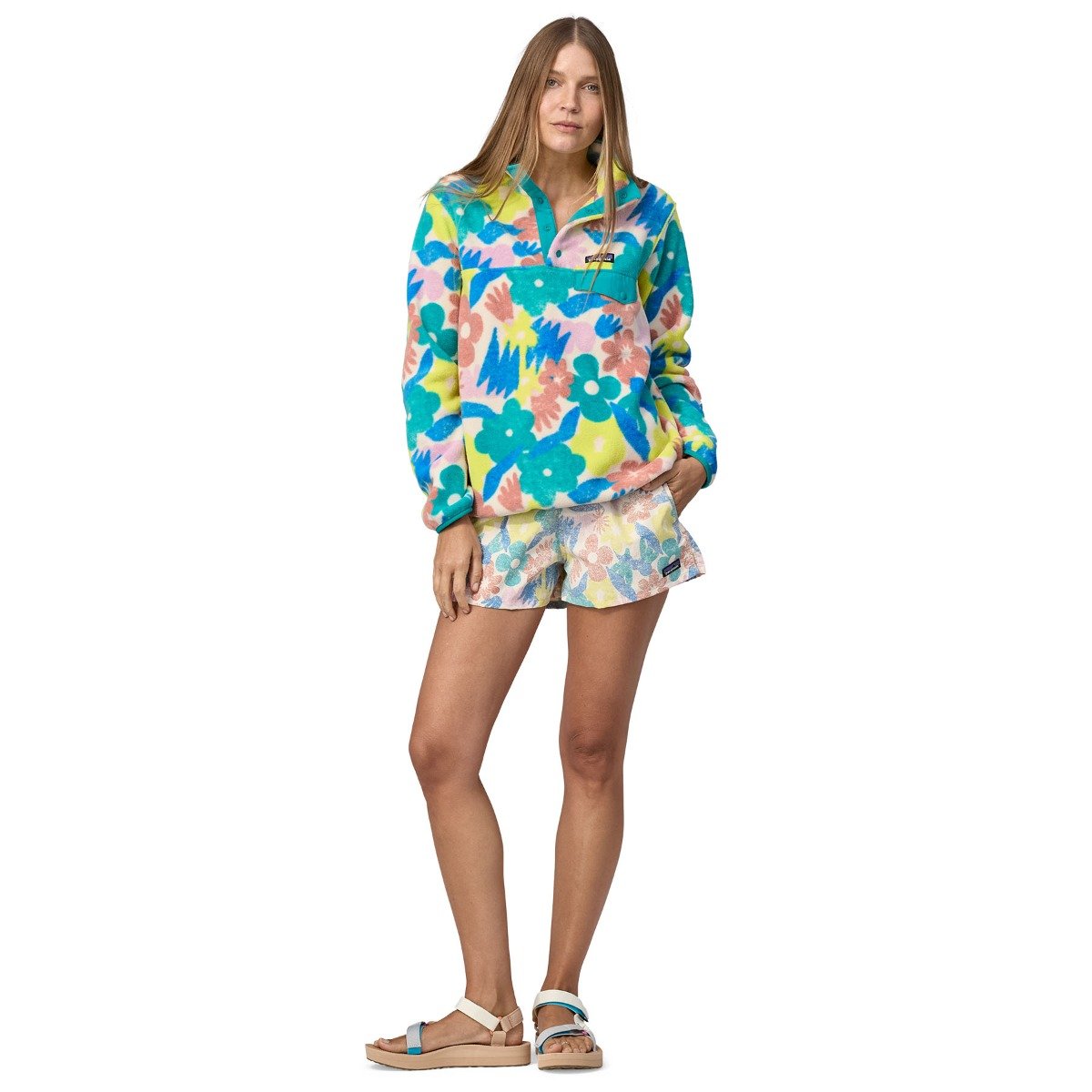 Patagonia Women's LW Synch Snap-T Pullover - Channeling Spring: Natural