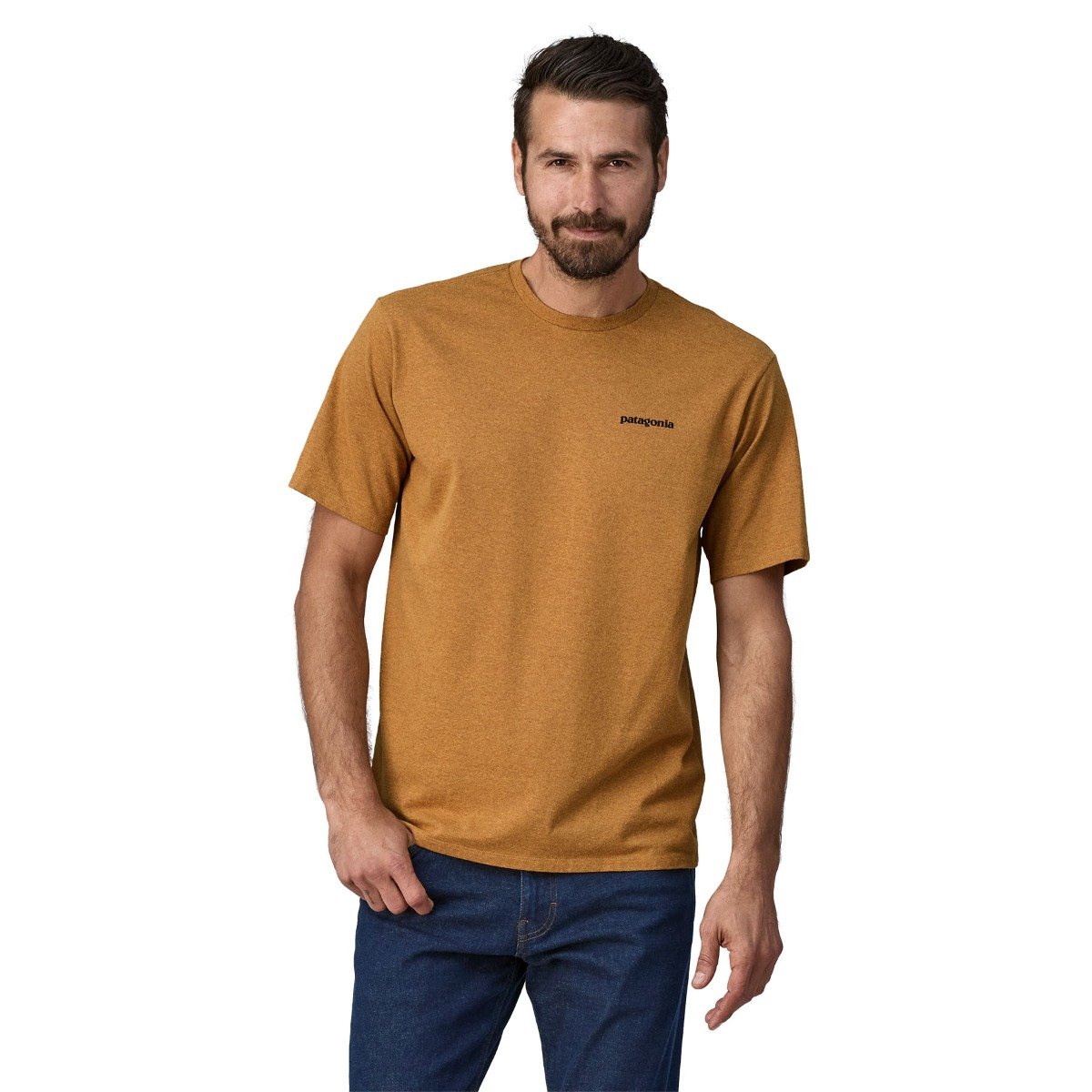 Patagonia P-6 Logo Men's Responsibili-Tee - P-6 Outline/Golden Caramel