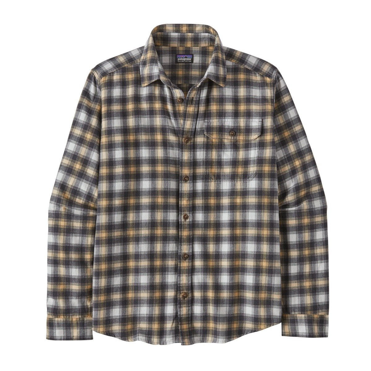 Patagonia Fjord Flannel Lightweight  Long-Sleeved Mens Shirt - Beach Day/Sandy Melon