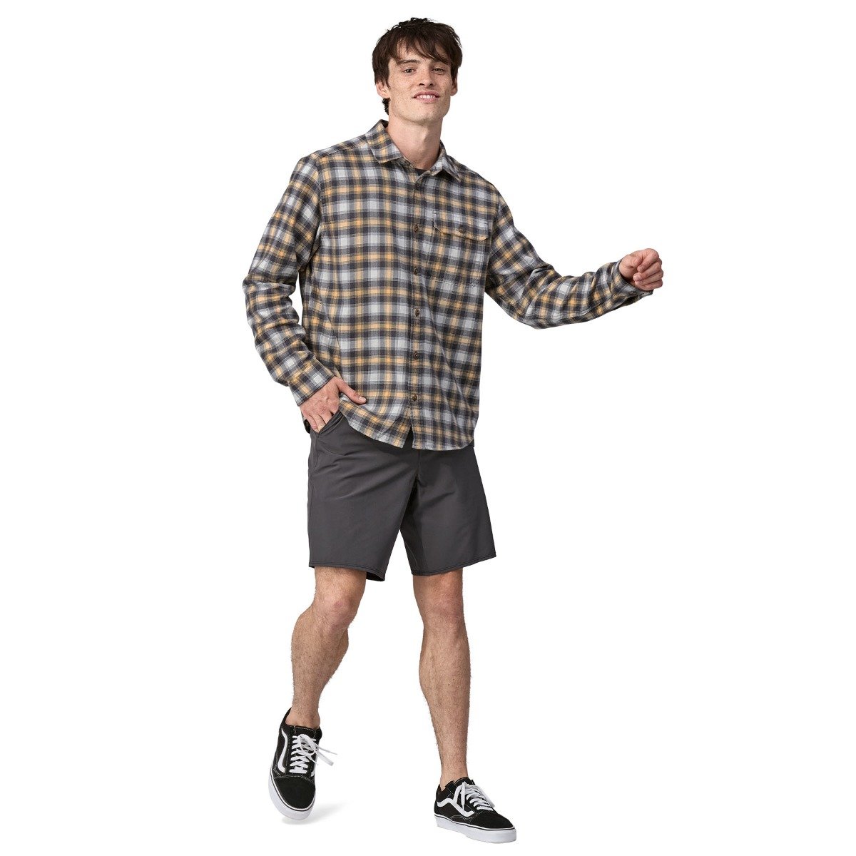Patagonia Fjord Flannel Lightweight Long-Sleeved Men's Shirt - Beach Day/Sandy Melon