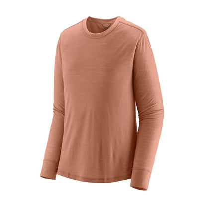 Patagonia Womens s Long-Sleeved Cap Cool Merino Blend Shirt in Terra Pink