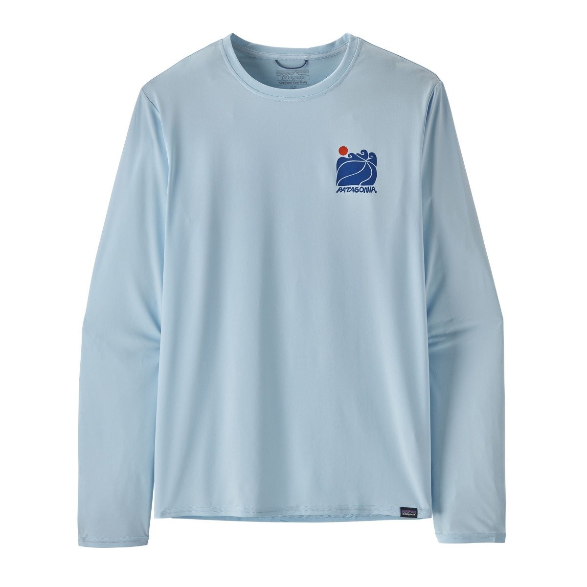 Patagonia Mens Long-Sleeved Capliene Cool Daily Graphic Shirt - Waters in Sunrise Rollers: Chilled Blue
