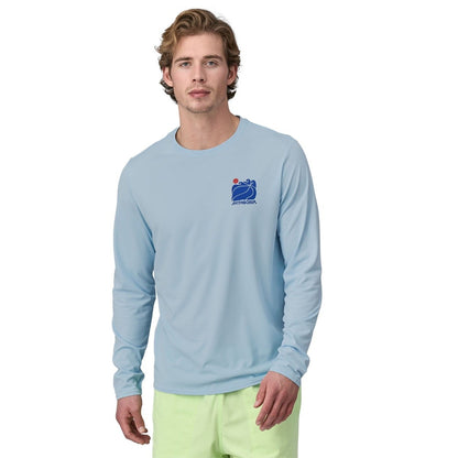 Patagonia Men's L/S Cap Cool Daily Graphic Shirt - Waters - Sunrise Rollers: Chilled Blue