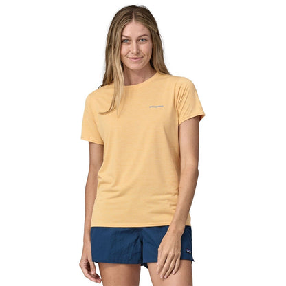 Patagonia Women's Cap Cool Daily Graphic Shirt - Waters - Boardshort Logo: Sandy Melon X-Dye