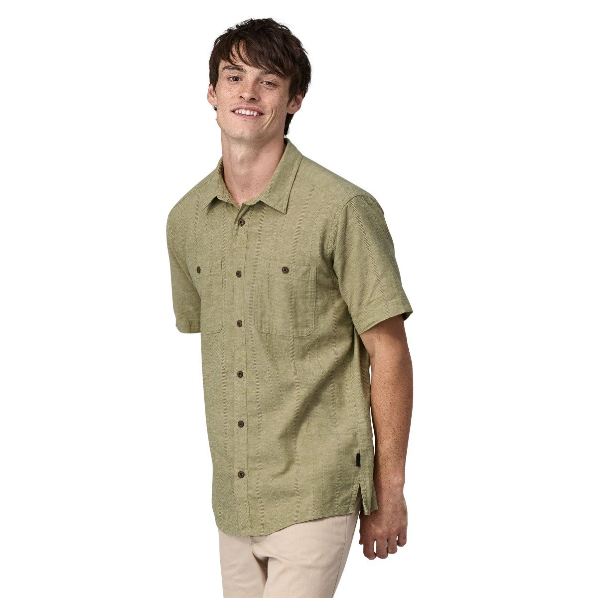 Patagonia Back Step Mens Shirt - Swell Dobby/Buckhorn Green