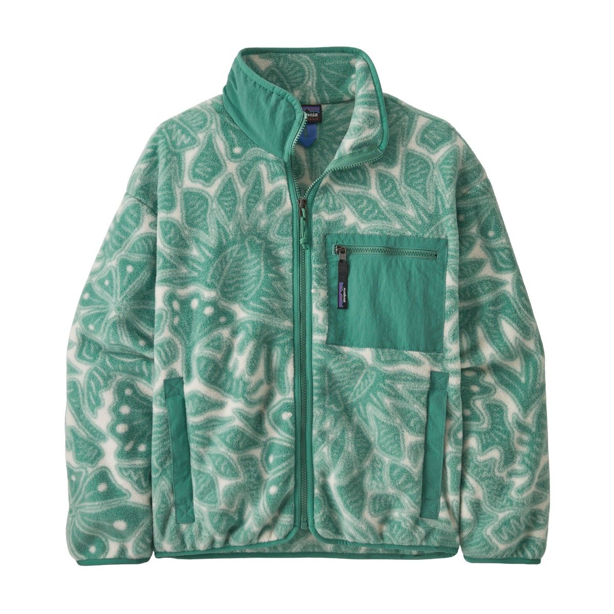 Patagonia Synchilla Womens Fleece Jacket - Bees and Flowers/Heartleaf Green