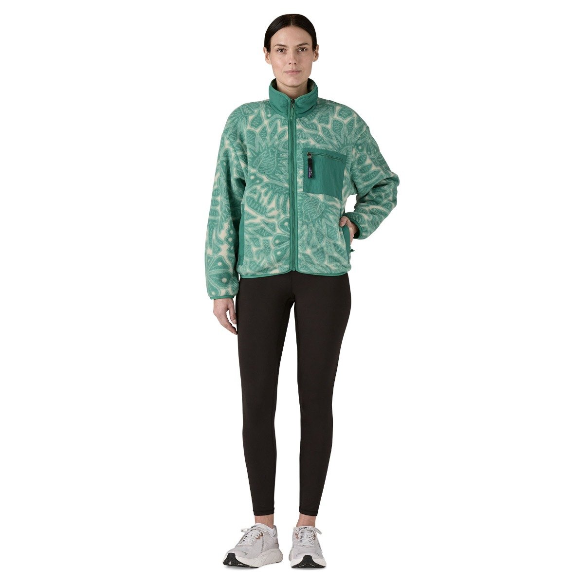 Patagonia Synchilla Women's Fleece Jacket - Bees and Flowers/Heartleaf Green