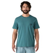 Patagonia Flying Fish Tides Organic Unisex Pocket T-Shirt - Wetland Blue