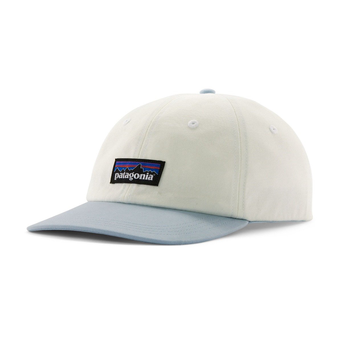 Patagonia P-6 Label Trad Cap in Birch White w/Fleck Blue