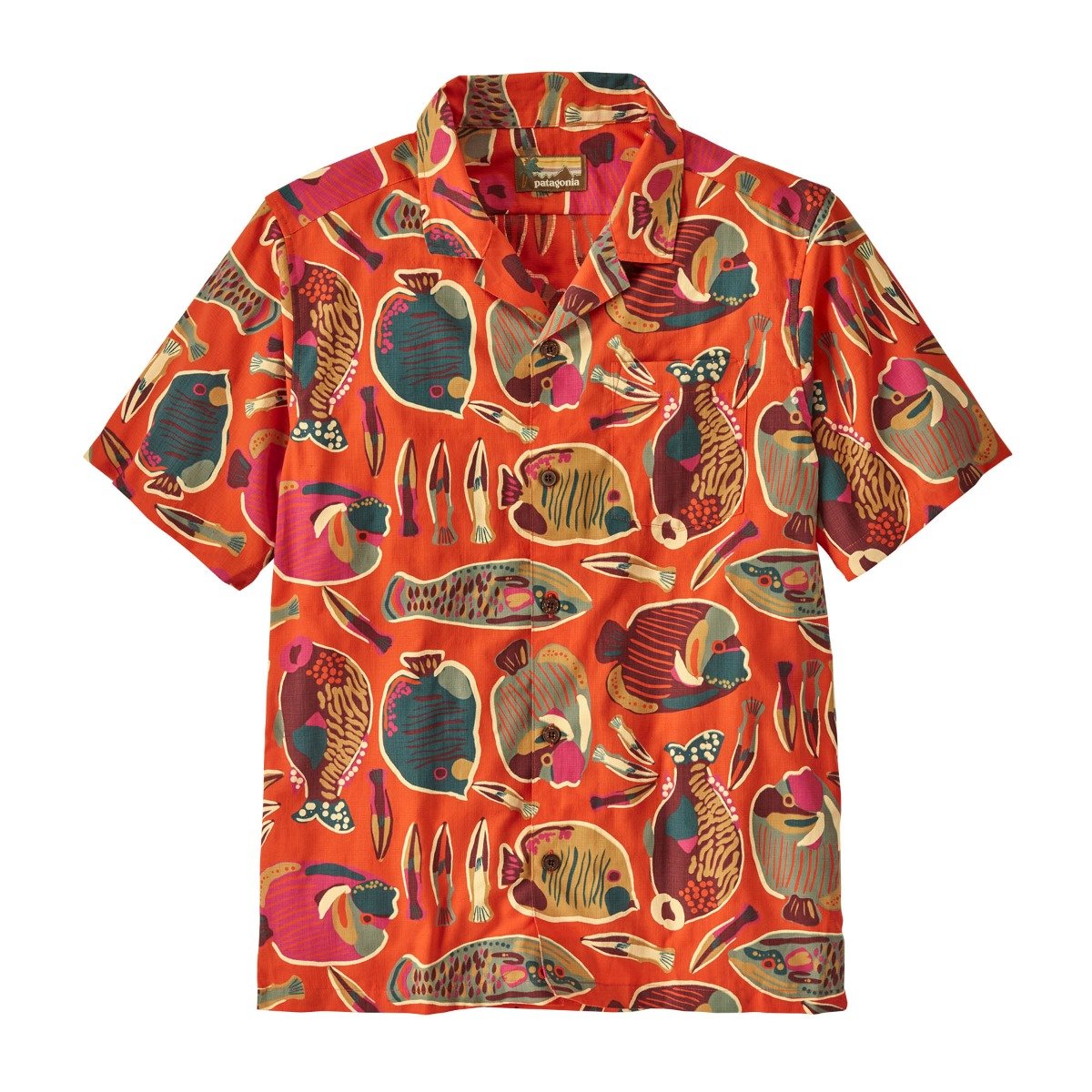 Patagonia Tidal Threads Camp Mens Shirt - Wrasse/Pollinator Orange