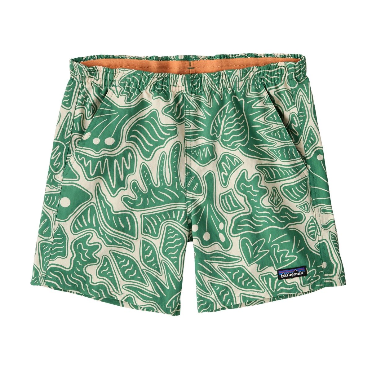 Patagonia Baggies 5 inch Womens Shorts - Bees and Flowers/Heartleaf Green