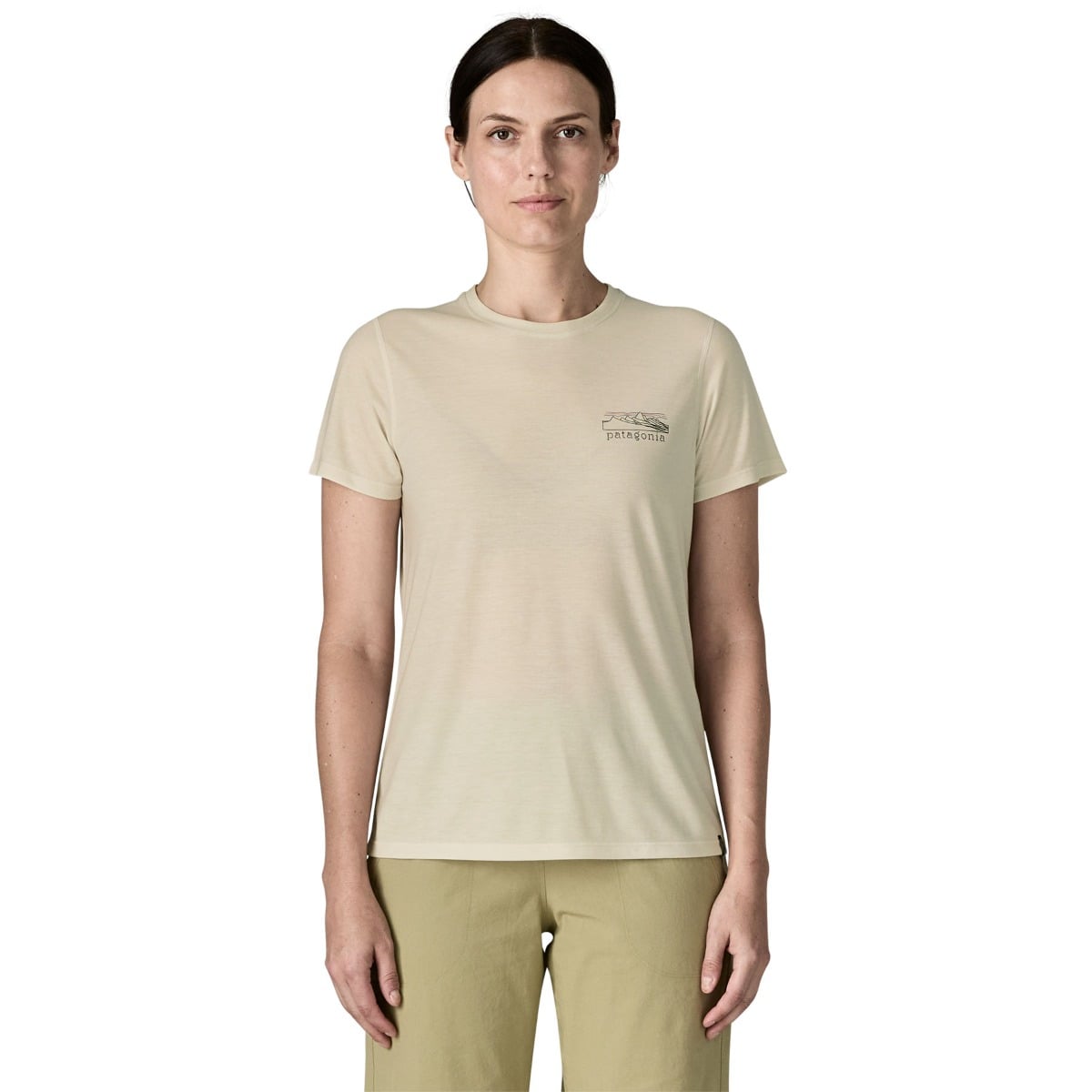 Patagonia Womens Cap Cool Trail Shirt - Stratapeaks - Dyno White