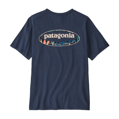 Patagonia Mens '95 Oval Logo T-Shirt - New Navy: Kaleido
