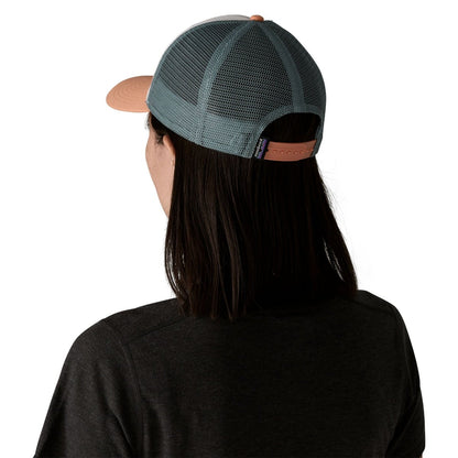 Patagonia P-6 Logo LoPro Trucker Hat - White w/Peach Sherbet