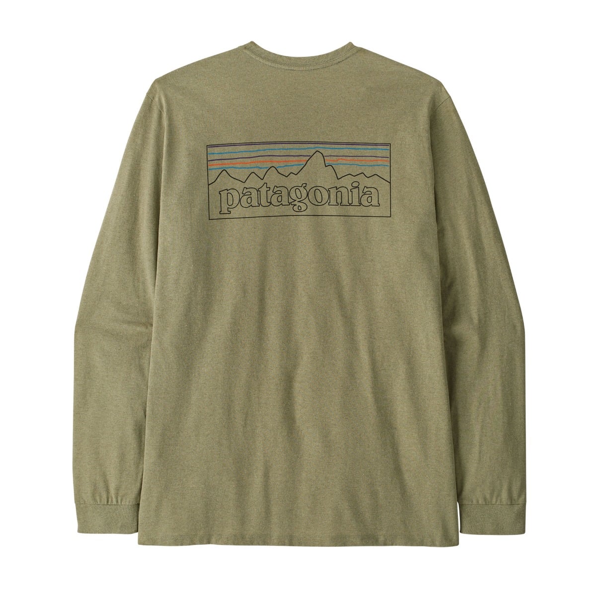 Patagonia Mens Long Sleeved P-6 Logo Responsibili-Tee in P-6 Outline: Gumtree Green