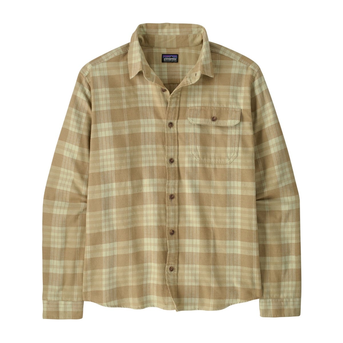 Patagonia Mens Long-Sleeved Lightweight Fjord Flannel Shirt in Builder: Weathered Stone