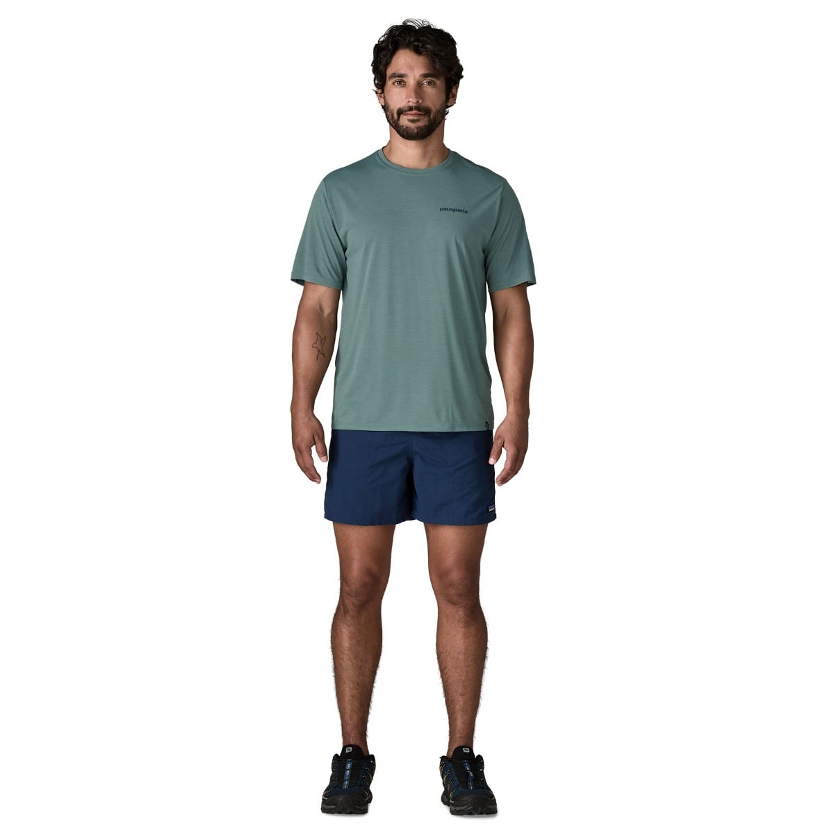 Patagonia Mens Cap Cool Boardshort Logo Daily Shirt - Blue Sage - Light Blue Sage X-Dye