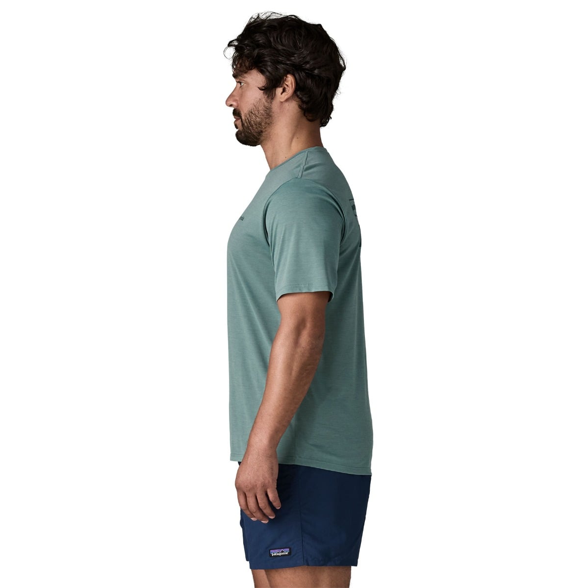 Patagonia Mens Cap Cool Boardshort Logo Daily Shirt - Blue Sage - Light Blue Sage X-Dye