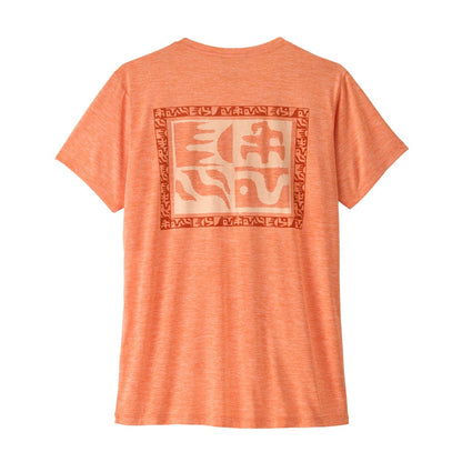 Patagonia Womens Capilene Cool Daily Shirt in Mother Rays - Peach Sherbet