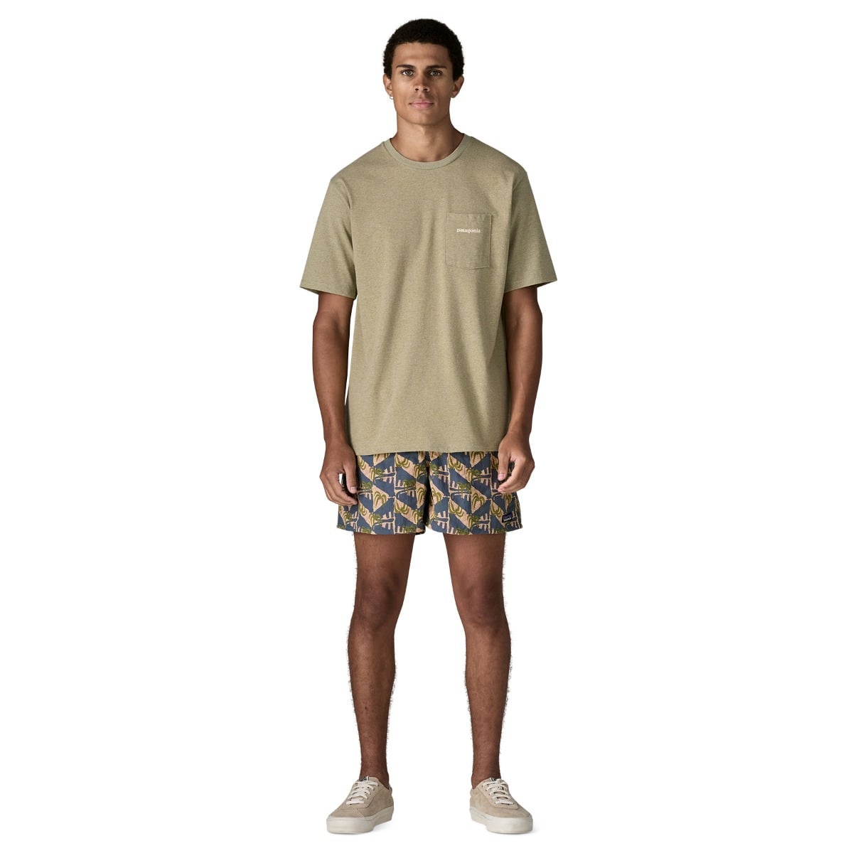 Patagonia Mens Baggies Shorts 5in. - Jaguar Geo: Dolomite Blue