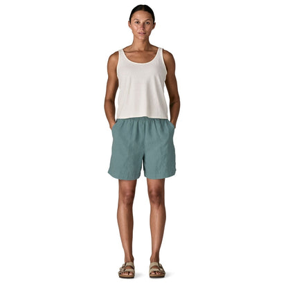 Patagonia Womens Garden Island Long Shorts - 6 in. - Whole Weave: Blue Sage