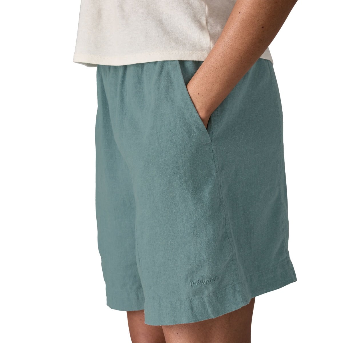 Patagonia Womens Garden Island Long Shorts - 6 in. - Whole Weave: Blue Sage